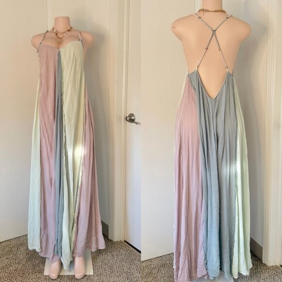 Free People Dresses & Skirts - Free People Pastel Backless Maxi Dress